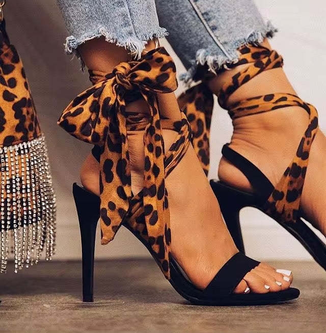 Hot Girl Cheetah High heels