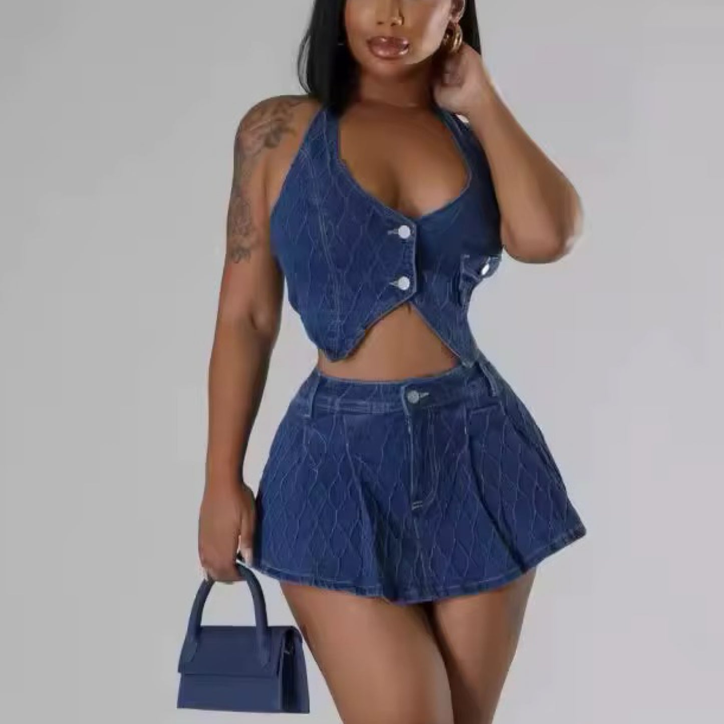 Foxy two piece denim set