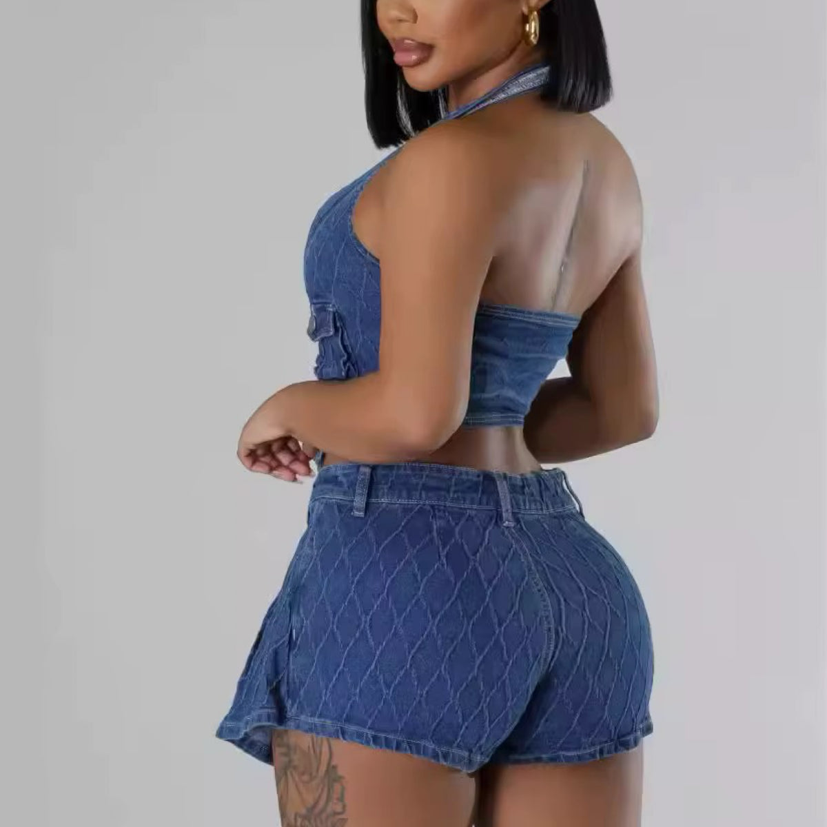 Foxy two piece denim set