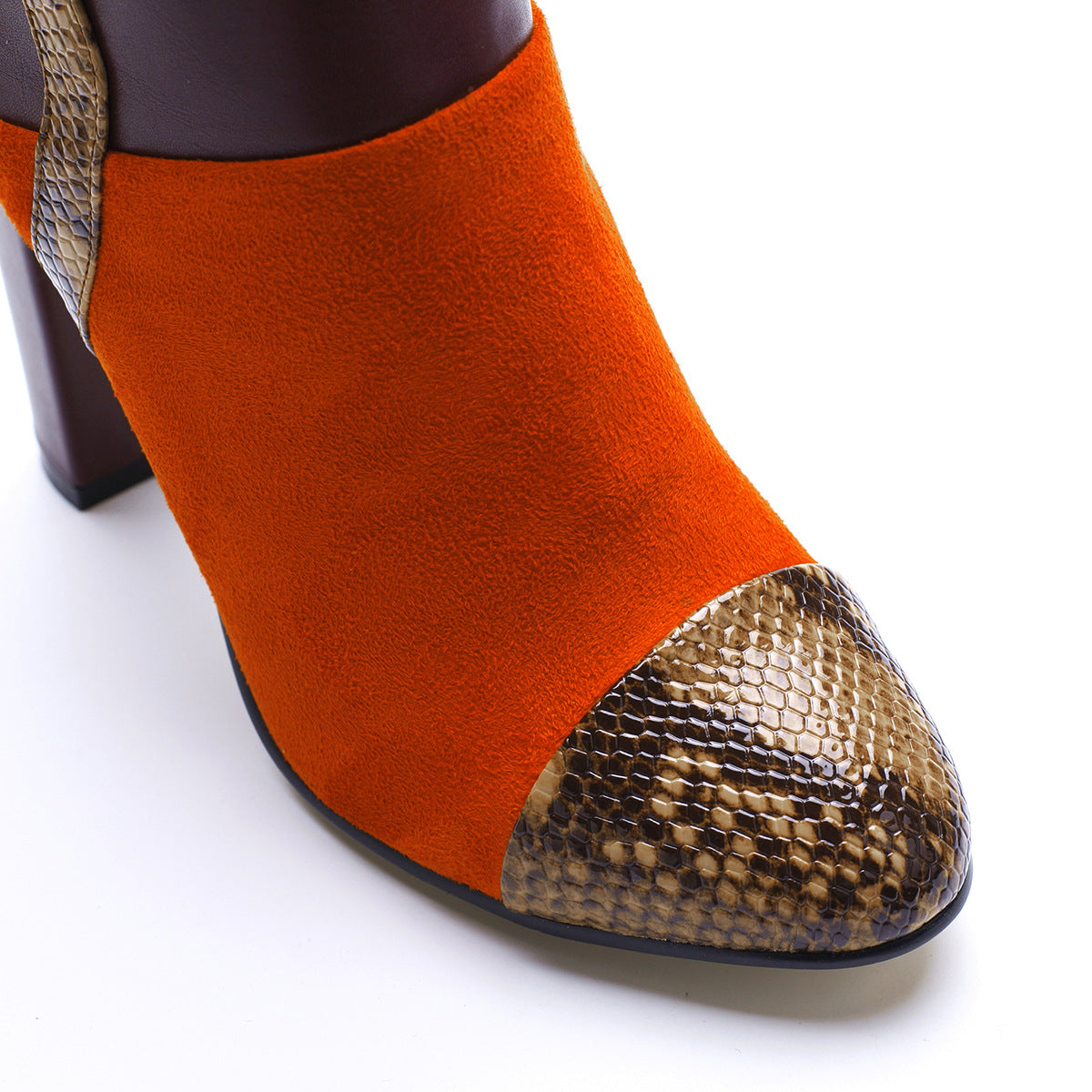 Snake Print High Heel Boots